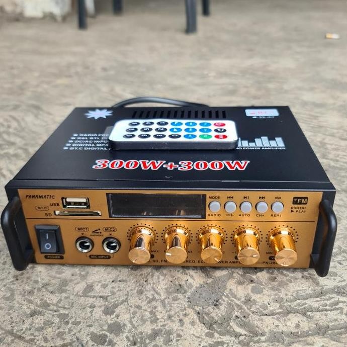 POWER + TONE KONTROL + KIT MP3 PLAYER BLUETOOTH BT MIC ECHO KARAOKE 300W + 300W CONTROL BLUETOOT PEN