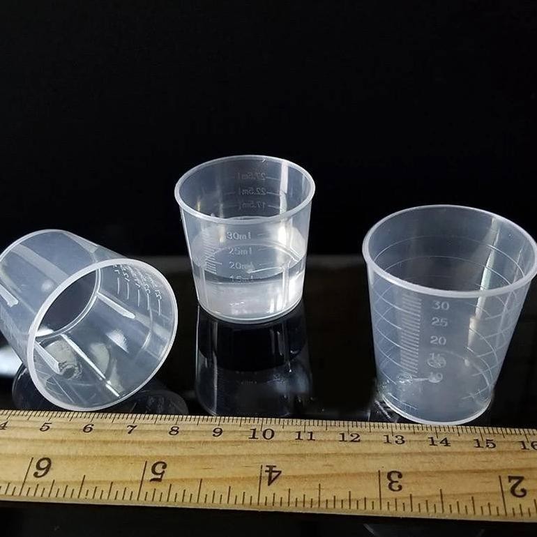 Bisa Cod Gelas Takar Ukur Oli Plastik Mini 30Ml 50Ml 100Ml ||