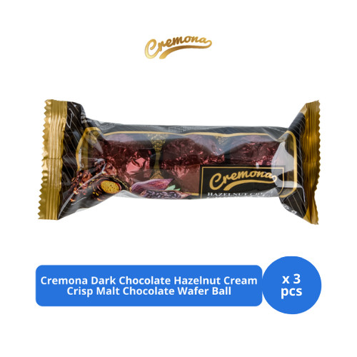 

Cremona Dark Chocolate Hazelnut Cream Crisp Malt Chocolate Wafer Ball T3 (3s @ 12gr) x 3 pcs