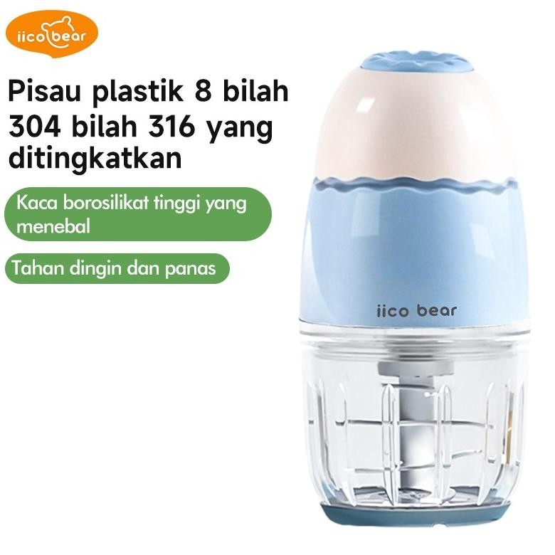 Iico Bear Blender Mpasi Bayi Alat Mpasi Baby Safe Food Processor Bayi Blender Mpasi