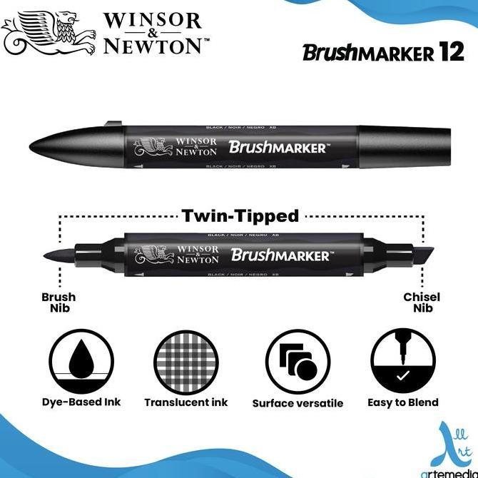 

Winsor & Newton Promarker Brush Marker Set 12 Twin Tip Spidol Alkohol Based Premium Gambar Ilustrasi