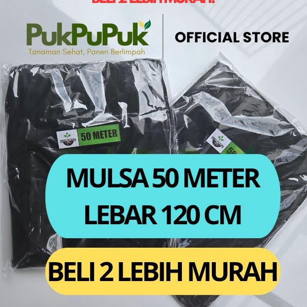Plastik Mulsa 50 Meter Mtr Hitam Perak