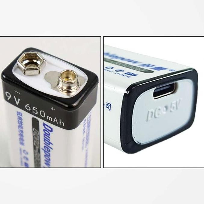 Baterai Kotak 9V Rechargeable Li-Ion Batu Battery Charge Cas 9 Volt Batre Isi Ulang Charger