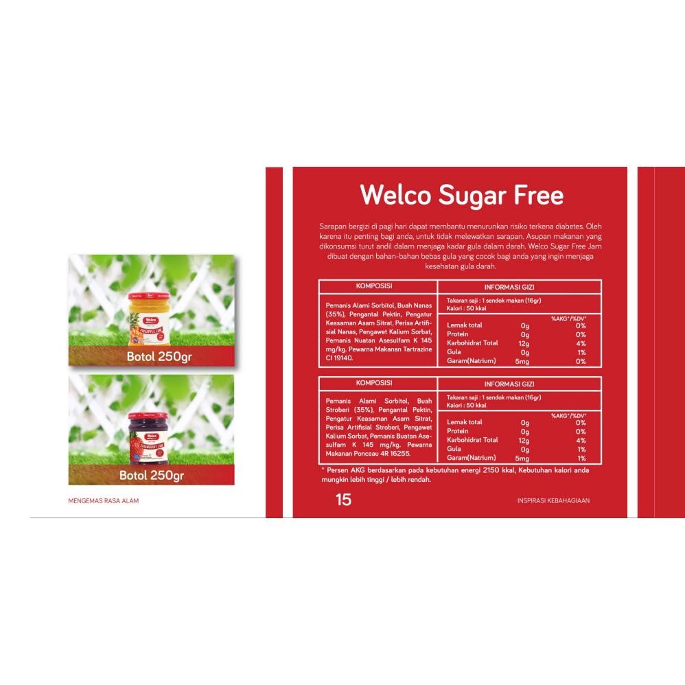 

Selai Sugar Free Strawberry Welco/Welco Strawberry Sugar Free Jam 250 gr