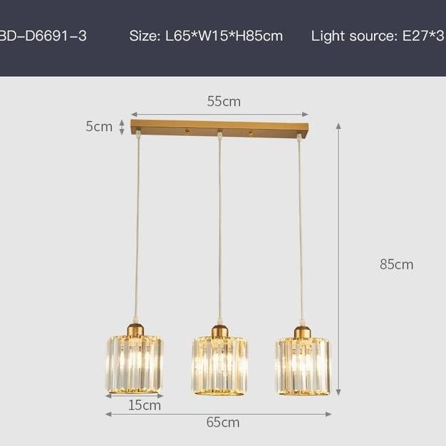 Lampu Gantung Sederhana Modern Kaca Kristal Chandelier Dekorasi Toko Dapur Ruang Makan Ruang Tamu Ne