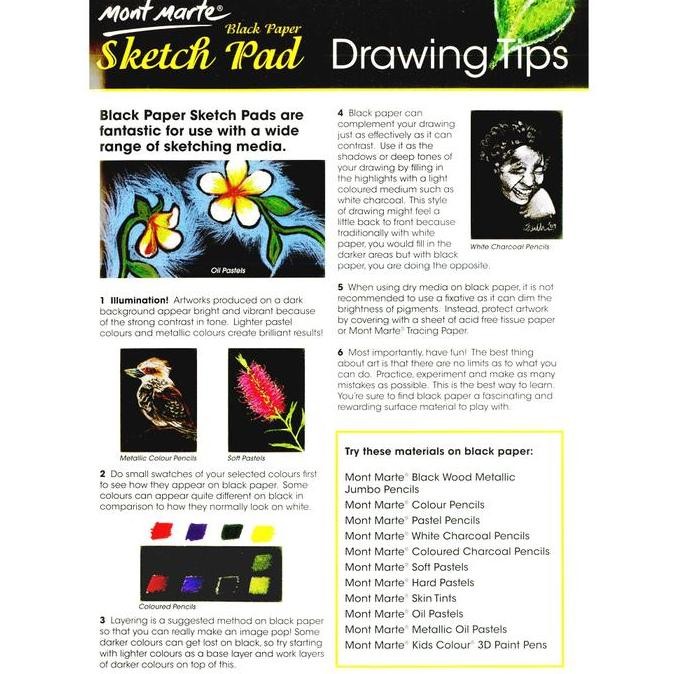 

Mont Marte Black Paper Sketch Pad Book - A4
