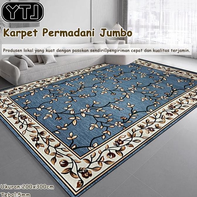 YTJ Karpet Malaysia Ukuran 300x200 Jumbo Permadani Ruang Tamu Polyester Karpet Lantai Eropa