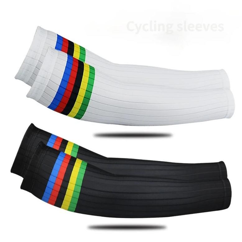 Bike Aero Arm Cover Cuff Cycling Sleeves Uv Stripe Running Sunscreensun Bicycle Sleeves Leg Sport Cy