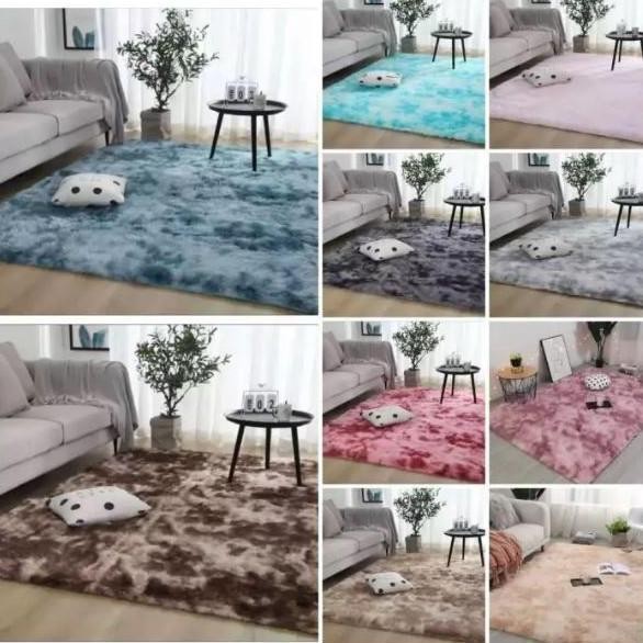 [COD] Zeita - 200x200 Karpet bulu Ombre lembut tebal bulu 4cm karpet lantai