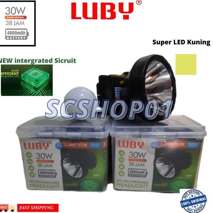 Senter Kepala Luby 30 Watt L-2807/153K ( Cahaya Kuning ) New Stok