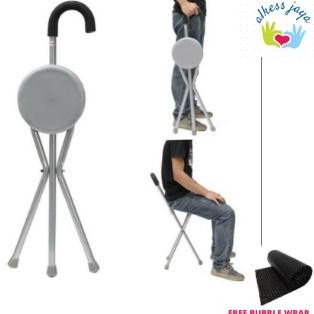 Tongkat duduk Tongkat Kursi Chair Sella tongkat alat bantu jalan orang tua duduk tongkat duduk lipat