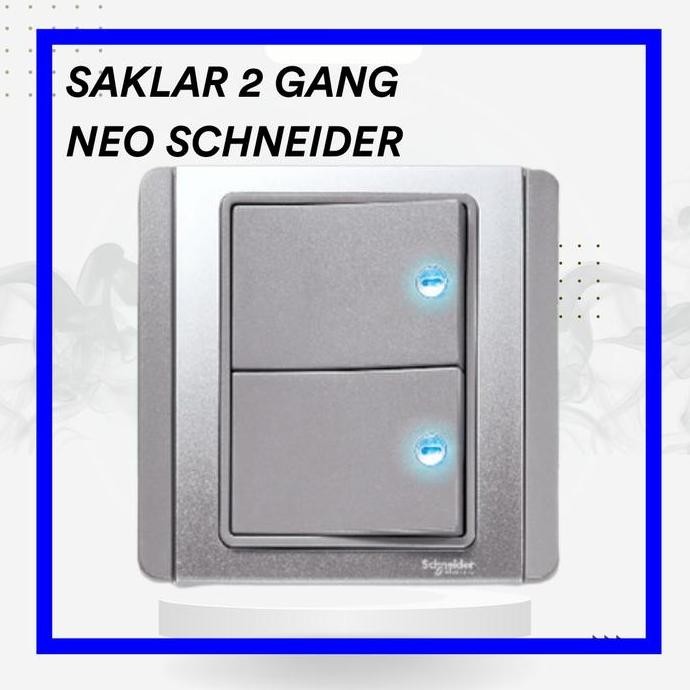 TERMURAH - Saklar Seri Ganda 2 Gang Neo Schneider