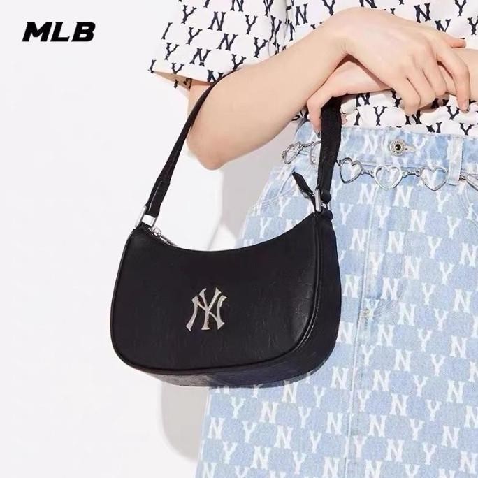 Tas Mlb 100% Ny Yankees Hobo Embo Bag Korean Style - Putih