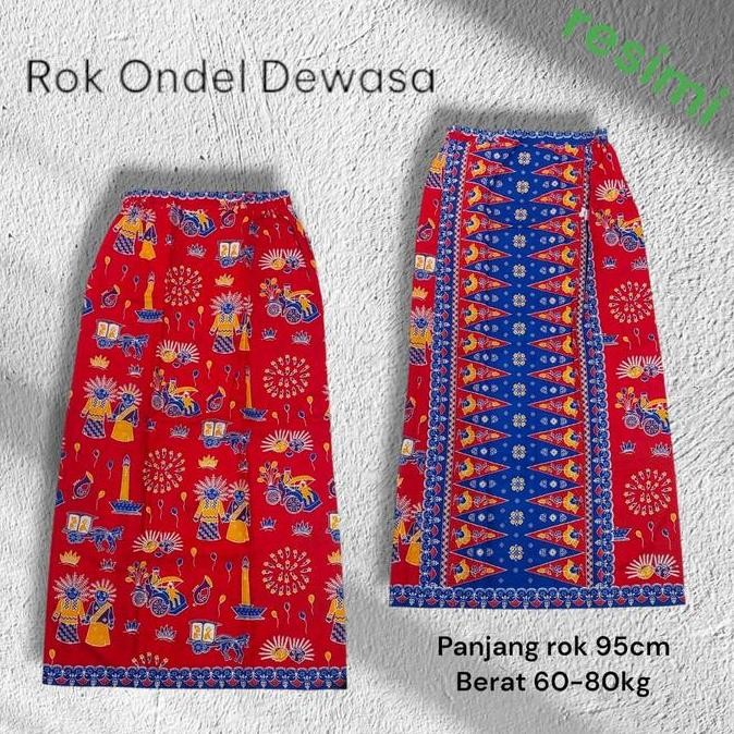 Rok Ondel Ondel Betawi Dewasa Motif Tumpal