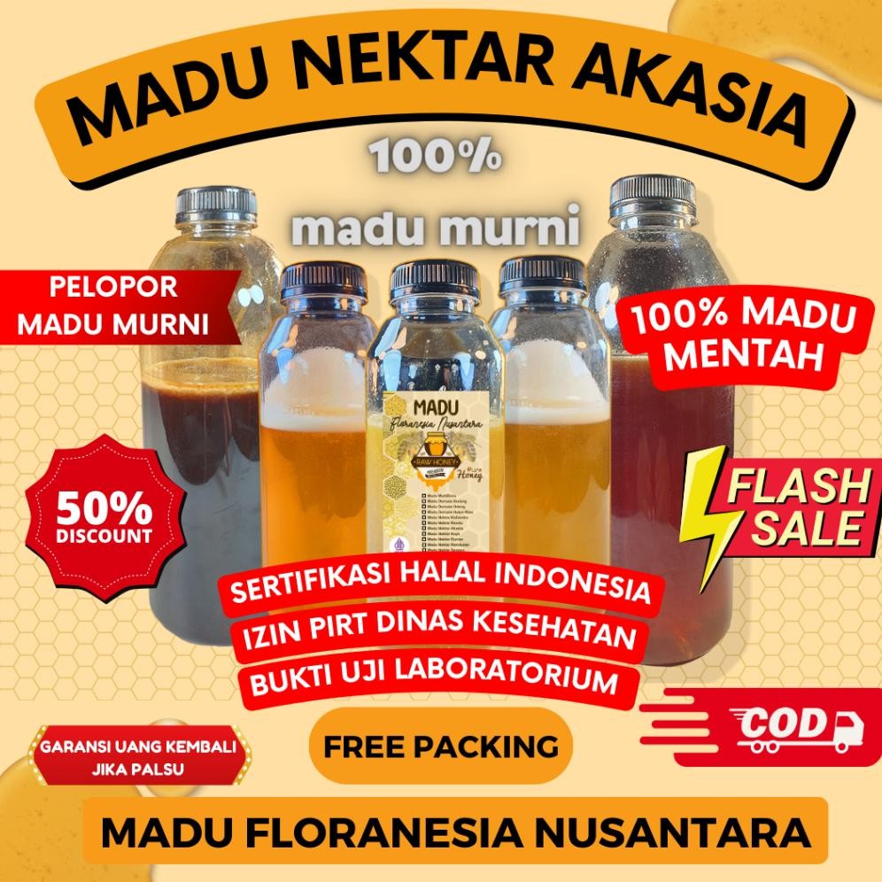

(Terbaru) MADU MURNI MADU ASLI NEKTAR AKASIA 500 Gram KUALITAS PREMIUM FULL NEKTAR 100% RAW HONEY MADU FLORANESIA NUSANTARA ESOXSE (Terlaris)