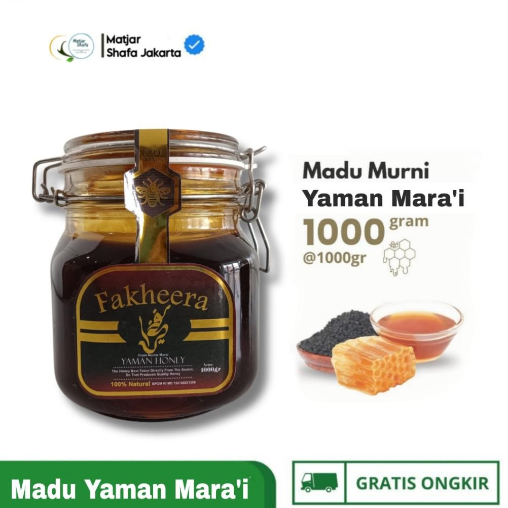 

(Terbaru) Madu Fakera Yaman Mara'i Fakheera Kemasan Kaca Isi 1kg Murni 100% (Terlaris)