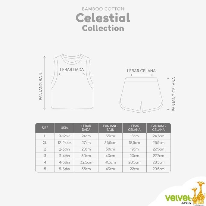 Velvet Junior Celestial Active - Baju Anak Perempuan Setelan Kutung Sport - Celestial 9