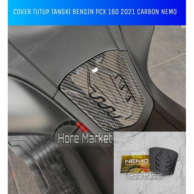 DF316>> TUTUP BENSIN PCX 160 2021 CARBON NEMO COVER TANGKI BENSIN PCX 160
