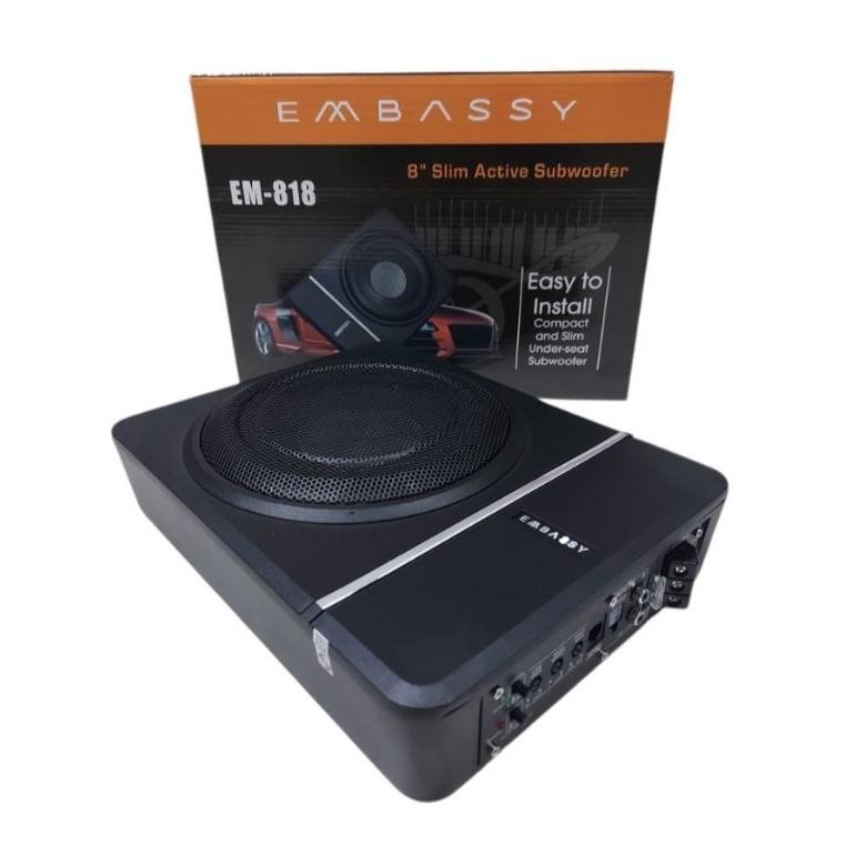 Terlaris Subwofer Kolong Embassy Em 818 Subwofer Aktif Kolong Underseat Basskolong Slim Mobil Speake