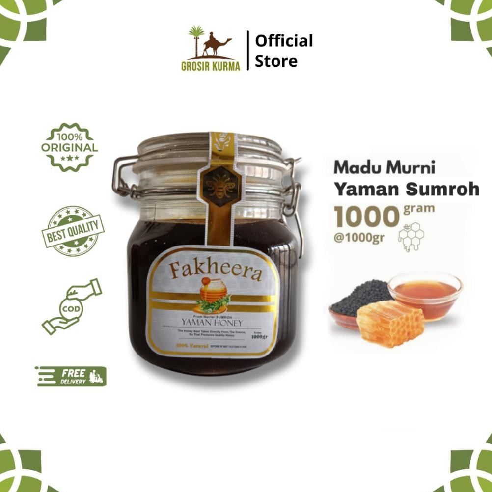 

(Terbaru) Fakheera Madu Yaman Sumroh 1000gr / Madu Murni Original (Terlaris)