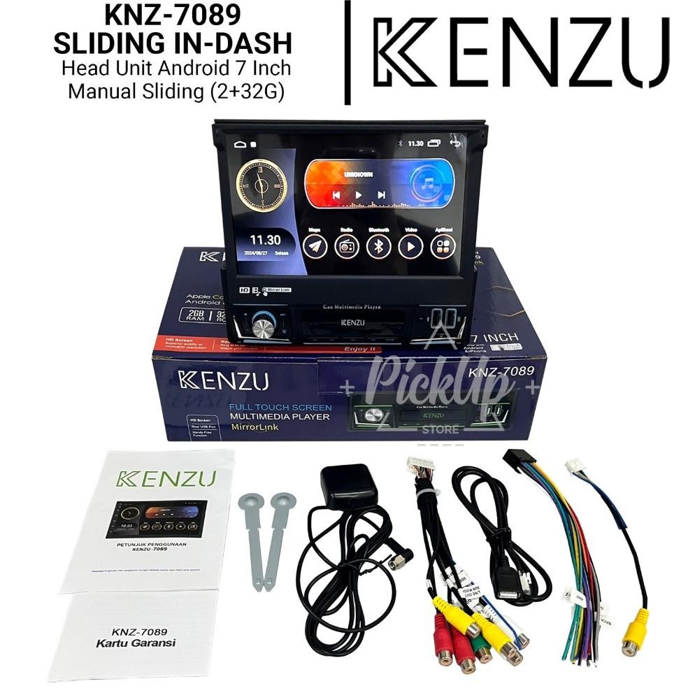Terlaris Head Unit Android Single Din Kenzu-7089 Sliding Indash