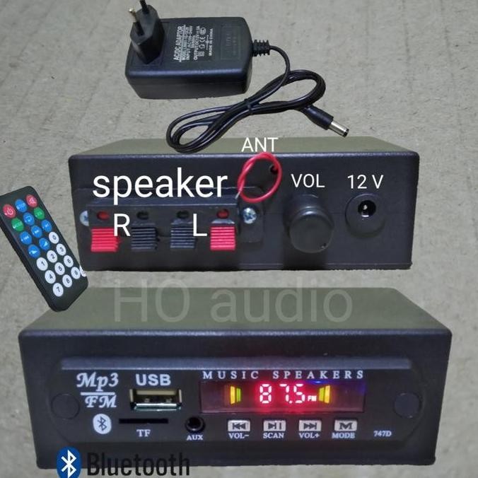 Promo Amplifier Mini Mp3 Bluetooth Fm Usb Ampli Rakitan Plus Adaptor 12 Volt