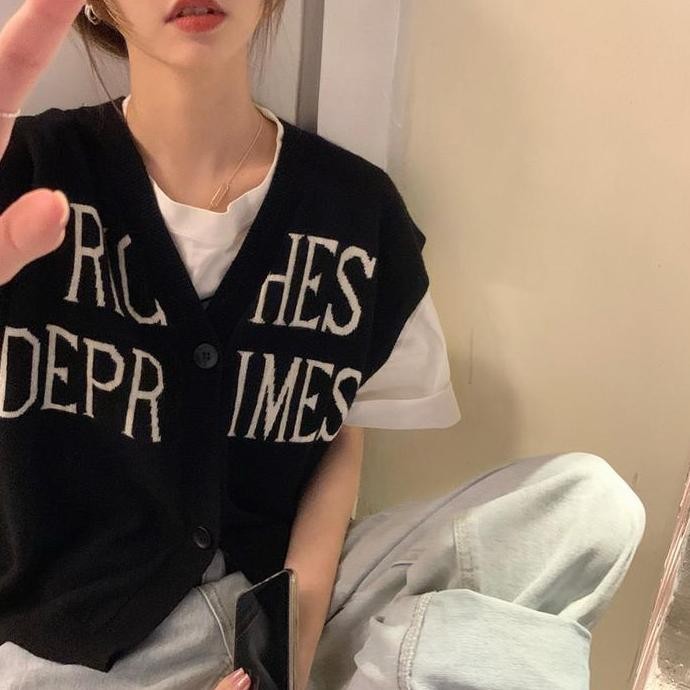 VEST KNIT ROMPI WANITA RAJUT MX727 HC