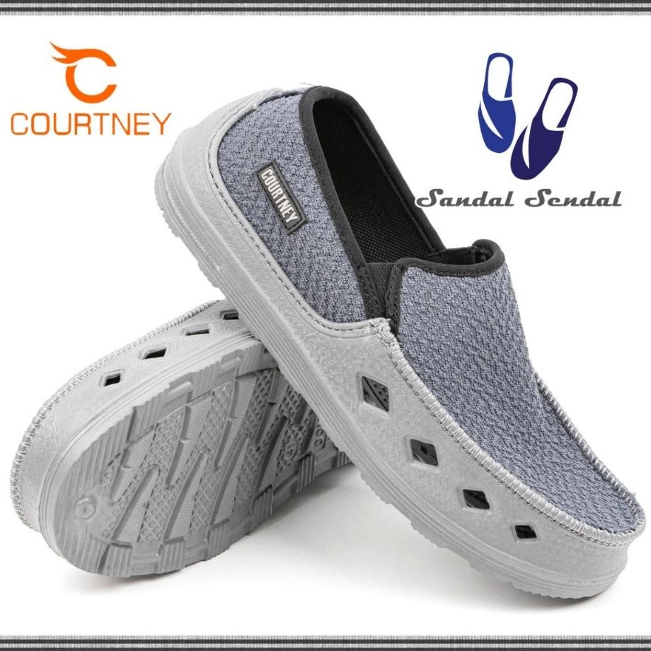 Sepatu Slip On Ardiles Courtney Mielson Brendy Abu Navy Fashion Casual Pria Nyaman Ringan