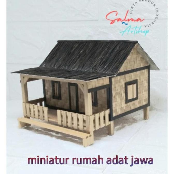 

.........] Miniatur Rumah Adat, Rumah tradisional Jawa Tengah Bambu -miniatur hadiah cendramata 16x16x13cm