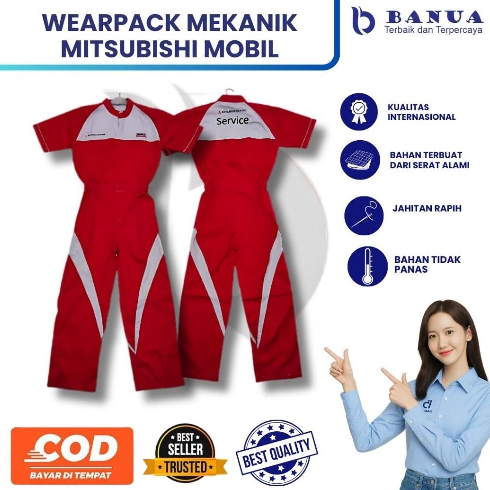 Wearpack Mitsubishi | Seragam Mitsubishi Ori | Seragam Bengkel| Seragam Kerja Pria | Seragam Mekanik