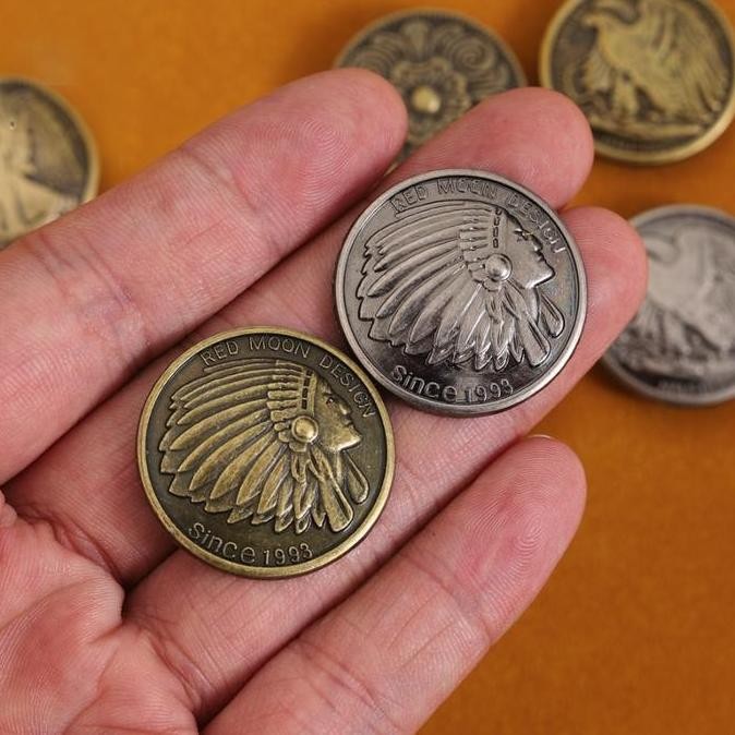 cusss order] Screw-eye Chief head Metal Snap Button Concho Rivet Leathercraft