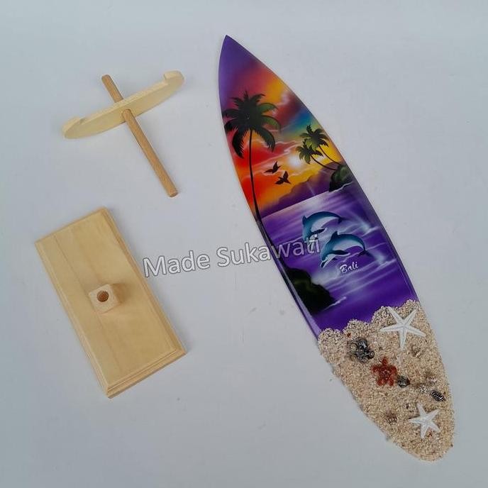 favorit] Hiasan meja papan surfing 40cm pajangan miniatur papan selancar dekorasi bali