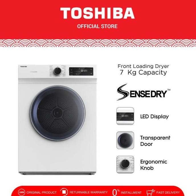 TOSHIBA Dryer Mesin Pengering Pakaian Kapasitas 8kg Model TD-H80SEN