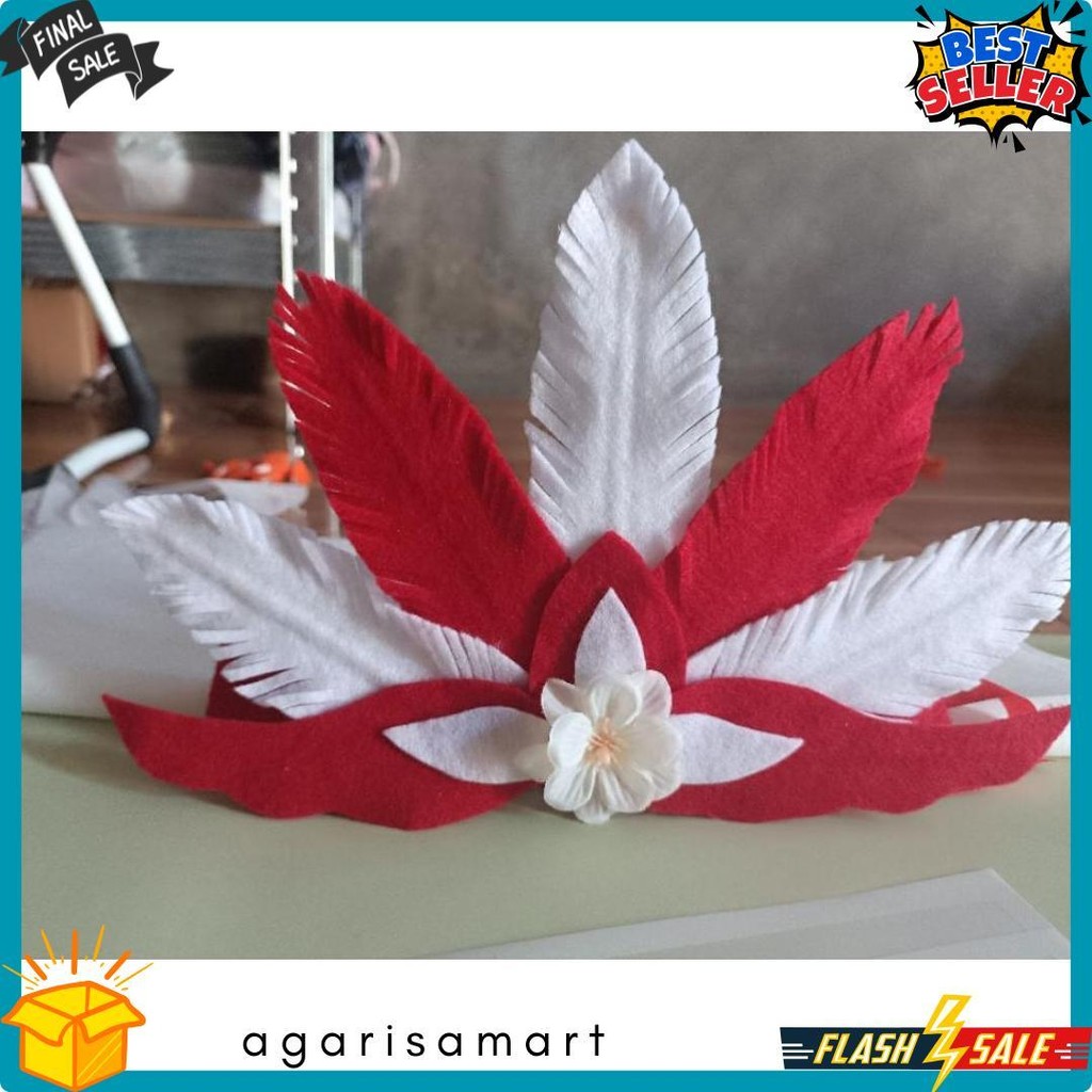 Bando Agustus / Bando merah putih / Bandana pawai / Bando anak / bando bunga