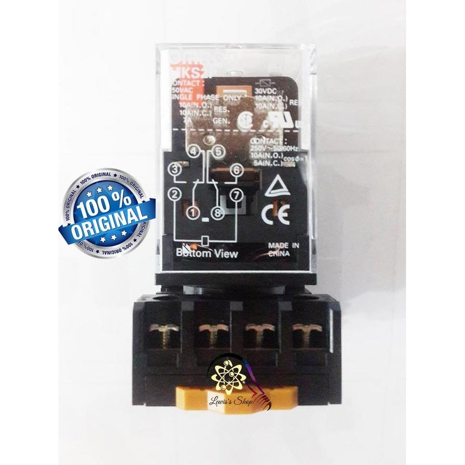 Relay Omron MKS2P 12 Volt + Socket (Original)