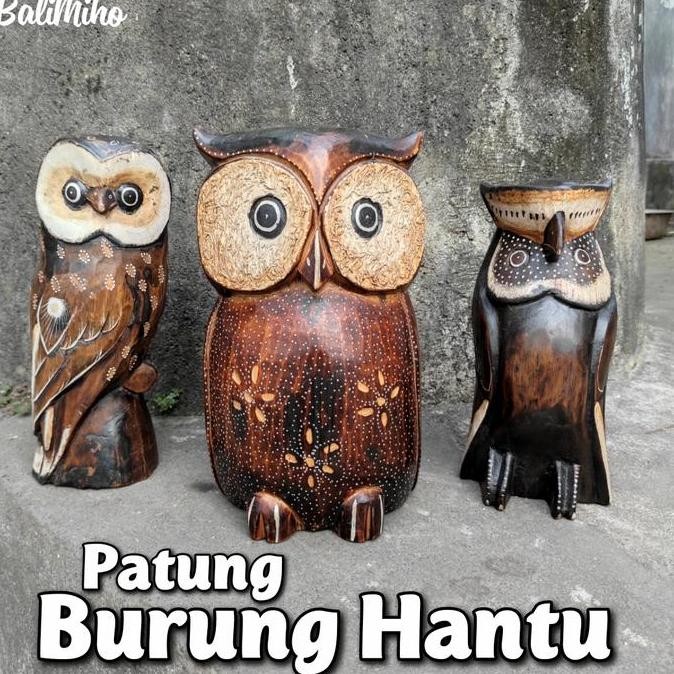 =====] PATUNG BURUNG HANTU DEKORASI/PATUNG KAYU/PATUNG UNIK/PATUNG BURUNG