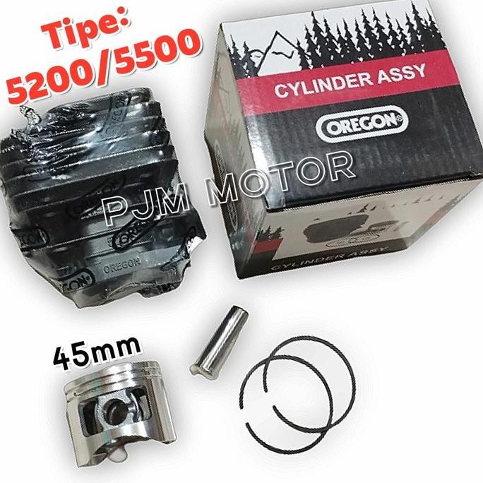 BEBAS ONGKIR - 5200 5500 Cylinder blok set mesin chainsaw senso kecil 2tak
