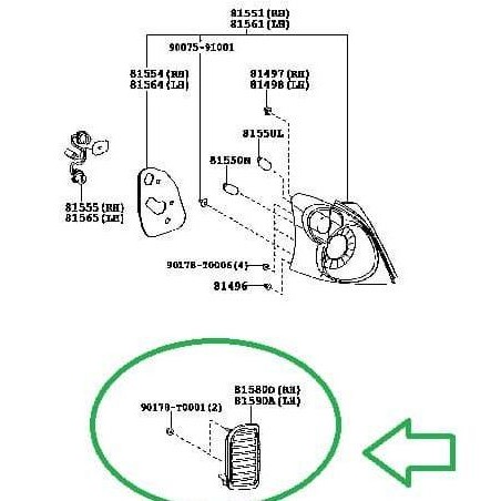 Reflektor bemper belakang yaris mata kucing bemper belakang yaris 2012 Original