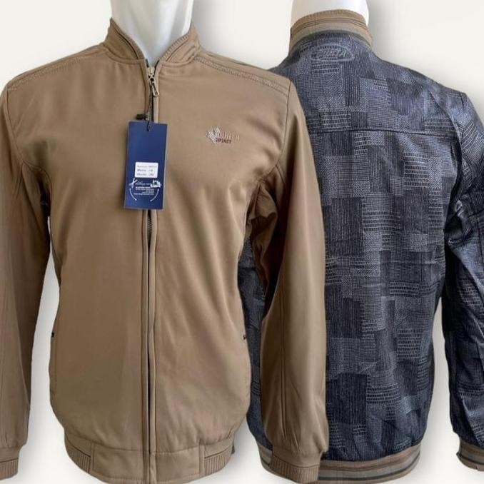 jaket DHT bomber katun bolak balik HE