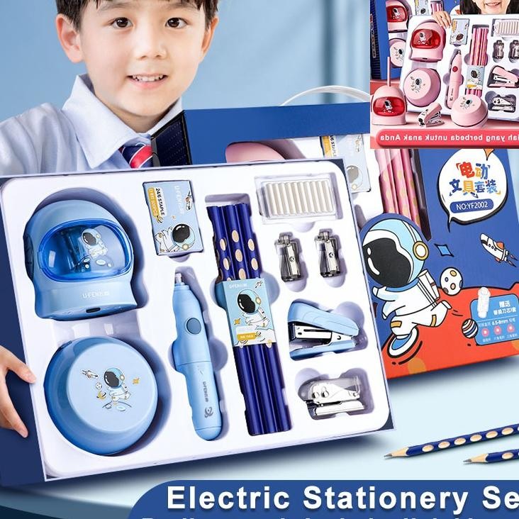 

Electric Stationery Set Set Alat Tulis Elektrik Rautan Penghapus Vacuum Pensil 11 In 1Set Alat Tulis Elektrik