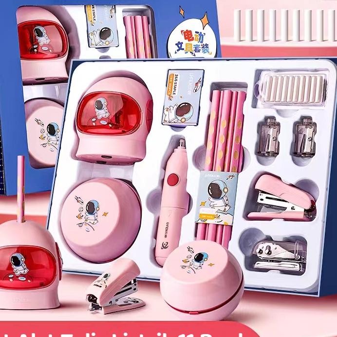 

Set Alat Tulis Listrik 11 Buah Electric Stationery Set Set Alat Tulis Elektrik Rautan Penghapus Vacuum Pensil 11 In 1