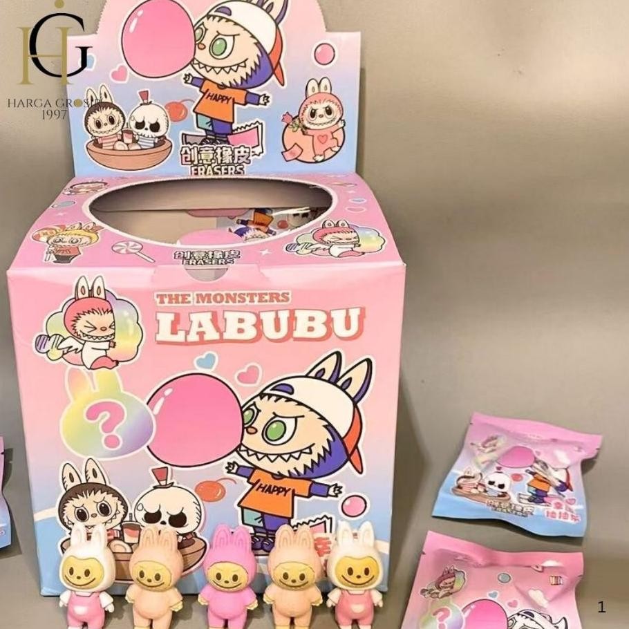 

1 Box Isi 32 Pcs Hapusan Mistery Bag Labubu Er1692 Eraser Imut Souvernir Kado Unik Ter Warna Warni
