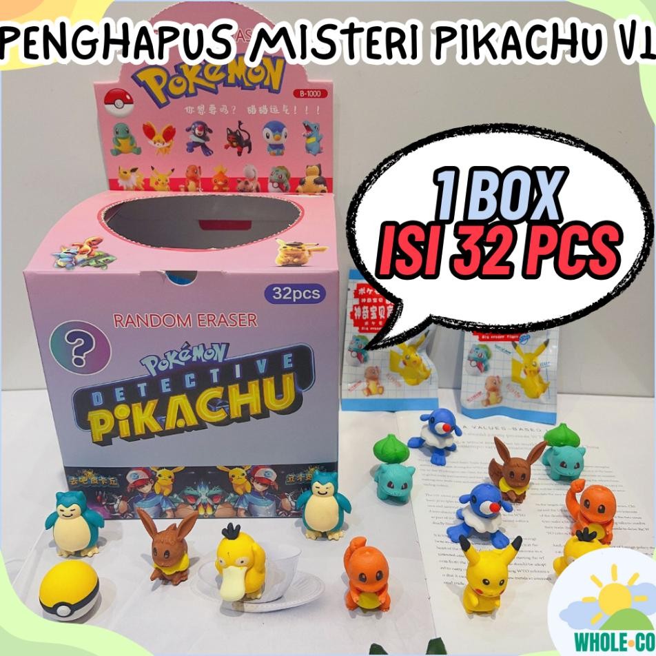 

1 Box Isi 32 Pcs Penghapus Misteri Paket Pikachu Versi 1 Kter Poke Cubone Lucu Unik Imut Ter Grosir Cod B 1