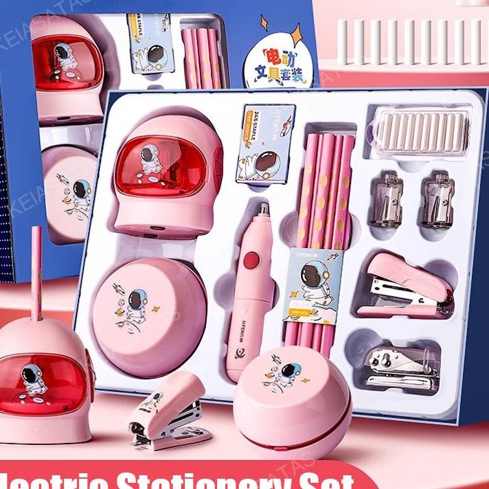 

Kelasataselectric Stationery Set Set Alat Tulis Elektrik Rautan Penghapus Vacuum Pensil 11 In 1 Anak Alat Perkakas Belajar Anak Perempuan Kado