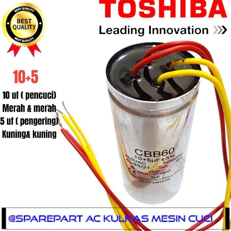 kapasitor mesin cuci toshiba 2 tabung original