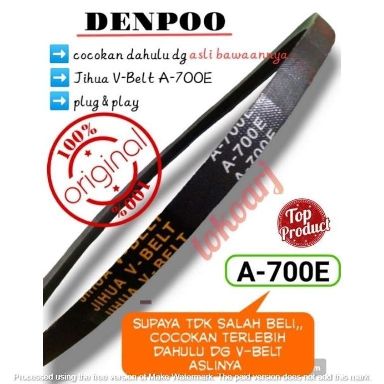 vanbelt mesin cuci  denpoo a-700e vbelt v-belt jihua a700 a 700 e fanbelt 700