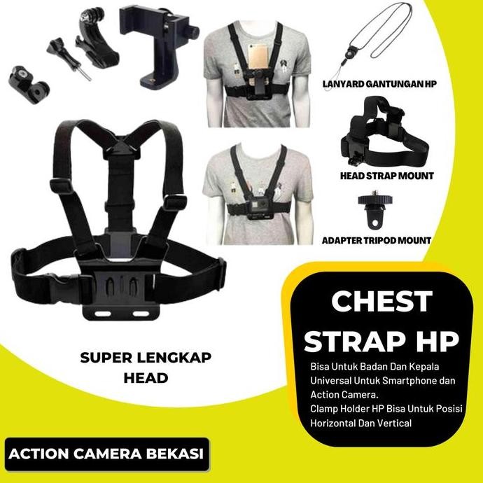 Body Chest Strap Tali Dada Mounting Holder For Smartphone Hp Belt