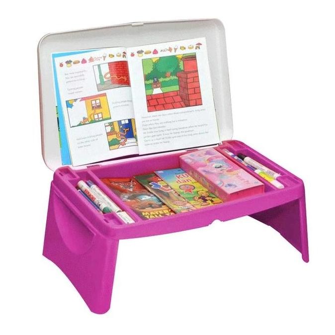 (Cod) Meja Belajar Lipat Plastik Anak / Meja Lesehan / Lap Desk / Meja Lipat Anak Karakter Napolly -