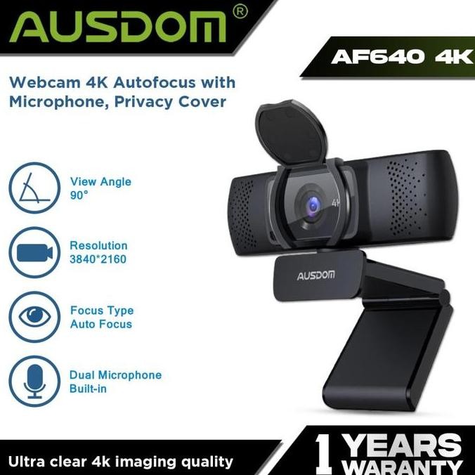 Ausdom Af640 - 4K Auto Focus With Microphone Live Streaming Co
