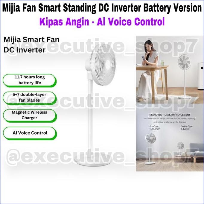 Mijia Smart Standing Fan Dc Inverter Battery Version - Kipad Angin - Ai Voice Control Co